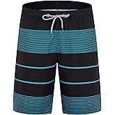 BOJIN Mens Swim Trunks 9" Quick Dry Stretch Swim Shorts Mesh Lining Bathing Suits Swimwear Beach Shorts with Pockets