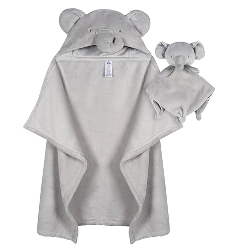 Gerber Baby Unisex Hooded Wearable Blanket & Security Blanket Set, Animals + Geos Neutral, One Size