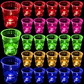 LLKMDSS 24 Pcs Glow Party Cups,Cups Favors for Party Supplies,Glow in the dark Party Cups for Indoor Outdoor Nighttime Party,21st 30th 40th 50th Birthday Party