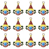 Honbay 12PCS Enamel Mardi Gras Charms Pendant Carnival Clown Pendants for Earrings Bracelet Necklace Jewelry Making
