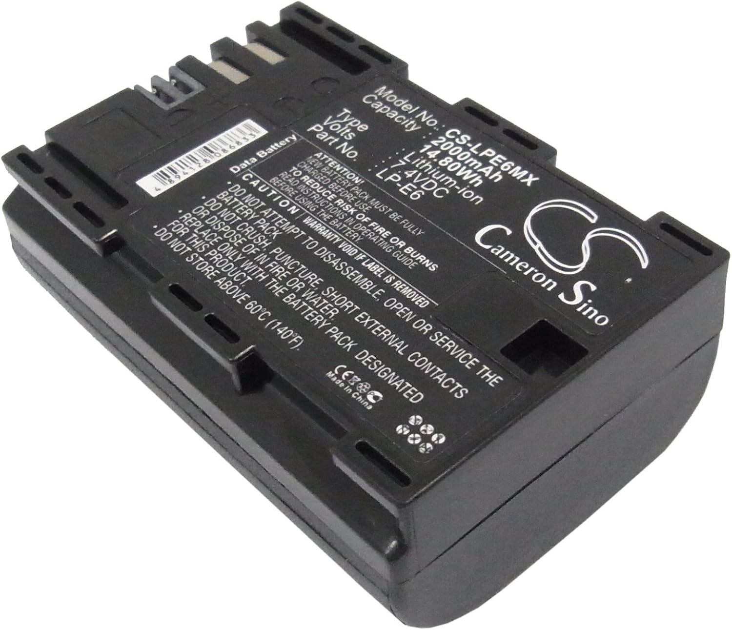 2000mAh Replacement for Canon EOS 7D Mark II Battery, P/N