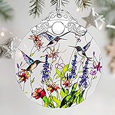 Christmas Ornament, Stained Glass Ornament, Christmas Ornaments for Tree, Hanging Ornaments for Home Decor & Xmas Decorations – Holiday Decor, Gift Ideas, Perfect Holiday & Xmas Gifts - Hummingbirds