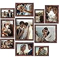 Fixwal Picture Frames, 10 Pack Wooden Collage Picture Frame Set for Wall Gallery Decor, Hanging or Tabletop Display Multi Sizes Photo Frames Including 8x10, 5x7, 4x6, Brown