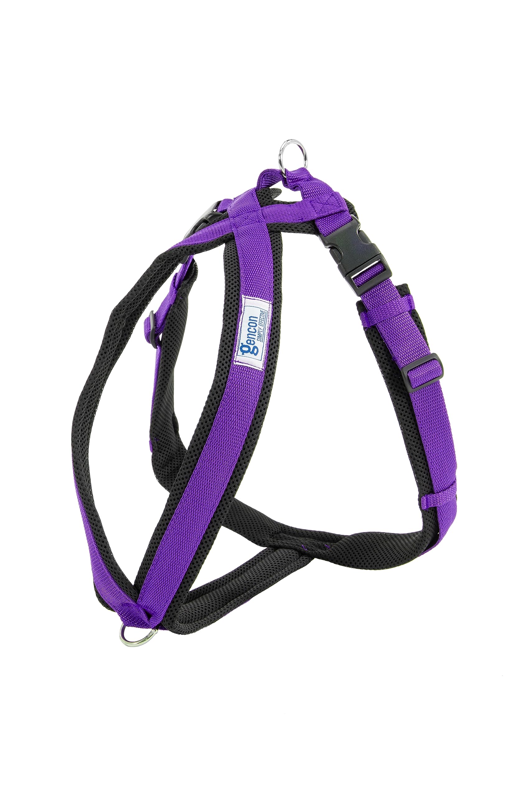 Gencon - Airmesh Extra Large Dog Harness - Lightweight, Breathable & Adjustable - Two Lead Attachment Points - Practical Dog Training & Behaviour Aid - Made in Britain - Purple