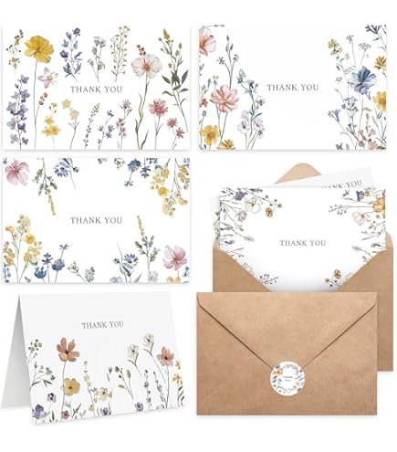 VNS Creations - Paquete De 100 Tarjetas De Agradecimiento De Boda De 4 X 6 Pulgadas, Tarjetas De Agradecimiento De Boda Con Sobres Y Pegatinas, De Mr