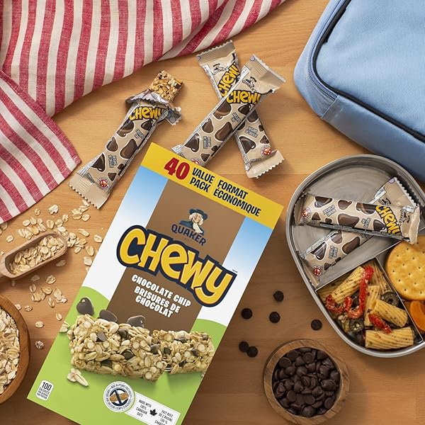 QUAKER CHEWY CHOCOLATE CHIP GRANOLA BARS, 960G/33.9 OZ., (40 COUNT) {IMPORTED FROM CANADA}
