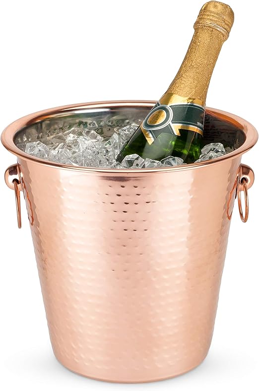 copper ice bucket with lid
