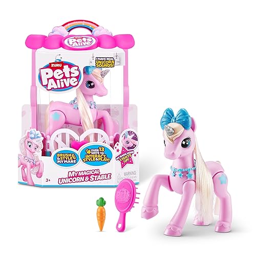Pets Alive My Magical Unicorn and Stable Battery Powered Interactive Robotic Toy Playset By ZURU