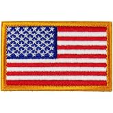 Tactical Patches of USA US American Flag, with Hook and Loop for Backpacks Caps Hats Jackets Pants, Rectangular Military Army Uniform Emblems, Size 3x2 Inches
