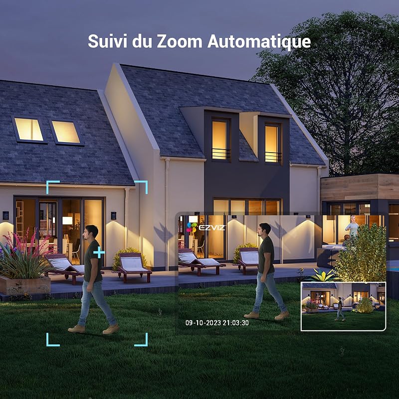 5MP(3K) 2PK Caméra de Surveillance Extérieur WiFi à 360° C8c 5MP
