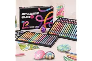 72 Colors Acrylic Gel Pens Set -Large Capacity 1.0mm Bullet Tip Fast-Dry Strong Color Stacking ability Pens for Adult Colorin