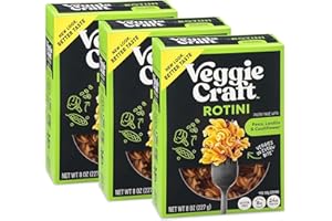 Veggiecraft Farms Rotini Pasta - NEW IMPROVED RECIPE - Protein Pasta, Lentil Pasta w/Cauliflower & Peas, High Protein Noodles, Low-Carb, Non-GMO, Vegan, Gluten Free - 8 oz (8 Ounce (Pack of 3)