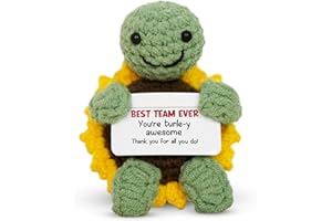 OASSIE Christmas Appreciation Gifts for Employee - Positive Turtle Crochet with Message Card - Thank You Birthday Team Stocking Stuffers Gifts for Coworkers Women Men, Office Desk Accessories Decor