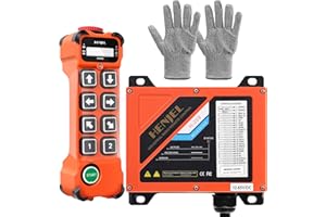 SLOHEXTTED 2 Dual Speed 8 Channel Industrial Wireless Crane Remote Control for Overhead Bridge Travelling Gantry Truck Tower Crane Radio Transmitter and 12V 24V 36V DC Receiver