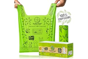 PLANET POOP Home Compostable Dog Poop Bags, 30 Count, XL Sized Cat Litter Box Clean-up with Handles, Biodegradable for Dogs Extra-Large Grocery Supplies