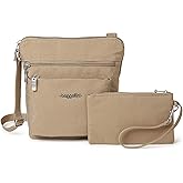 Baggallini Pocket Crossbody Bags for Women 8x8 Small Lightweight Durable Water-resistant Travel Purse W/Rfid