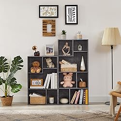 VECELO 5 Cube Modern Bookcases, 3 Tier