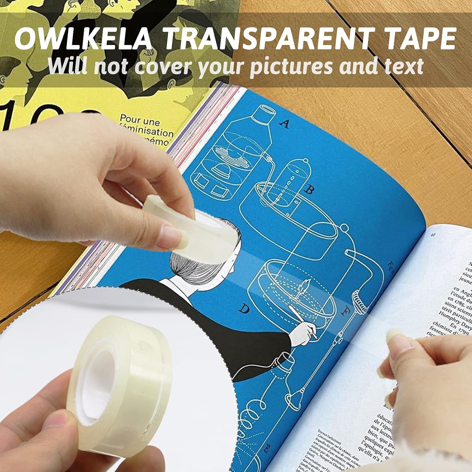 12 Rolls Transparent Tape Refills, Clear Tape, All-Purpose Transparent Glossy Tape for Office, Home, School : Office Products