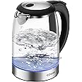 COSORI Electric Kettle 1.7L, 1500W Wide Opening Glass Tea Kettle & Hot Water Boiler, Stainless Steel Filter And Inner Lid, LE