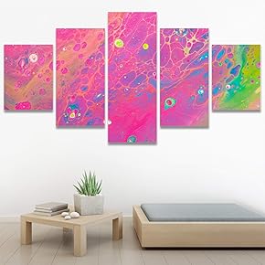 SIGNWIN 5 Panel Canvas Wall Art Abstract Closeup...