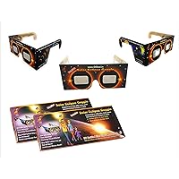StepsToDo (with device) Premium Solar Eclipse Goggle. Sun Viewer Glasses with ISO Certfied Made in USA Films (Set of 2)