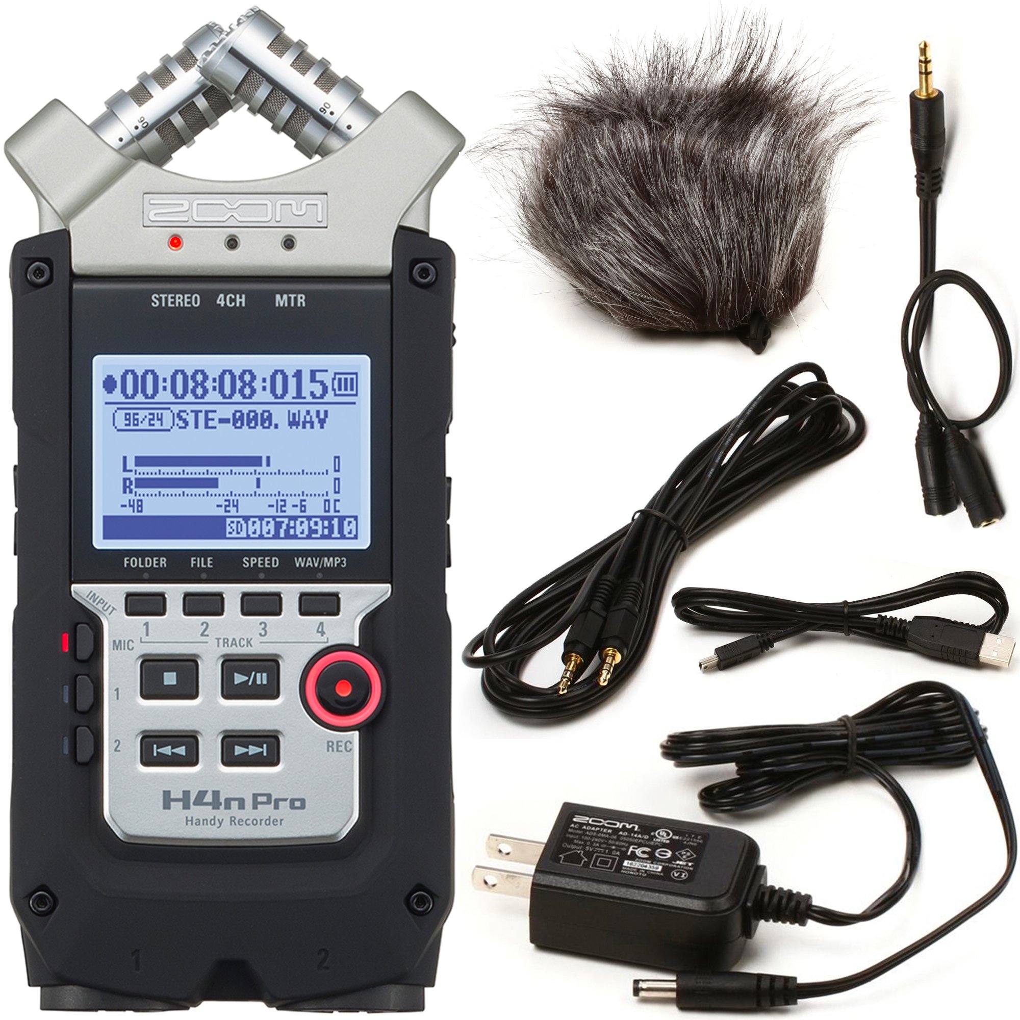 Zoom H4n Pro Four-Track Handy Audio Recorder with Accessory Pack