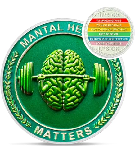 Moedas Saúde Mental Tondiamo - 12 Peças Fita Verde Autocuidado