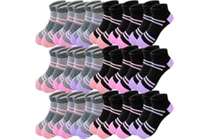 Bemeol 18 Pairs Girls Socks Kids Ankle Socks for Girls Sports Running Low Cut Athletic Sock
