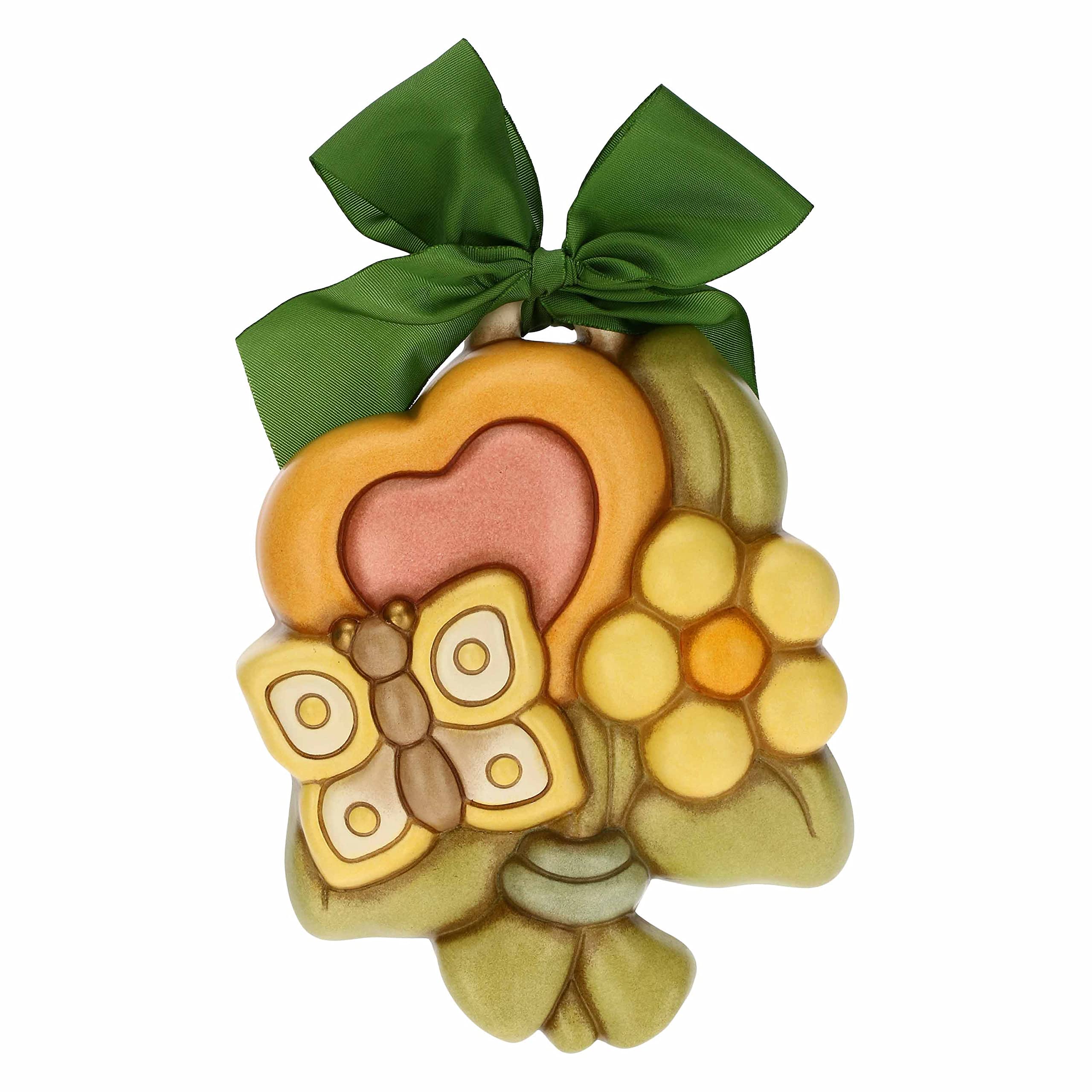 THUN - Tile with Heart and Butterfly - Ceramic - Mother Heart Line - Living - Home Decor - 14.5 x 4 x 15 cm h