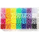 Ywmimn 28 Colors Pony Beads Kit for Bracelets, 700PCS 6x9mm Plastic Kandi Beads Bulk for Jewelry Making