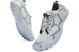 Josaywin Water Shoes for Men Quick Dry Wide Toe Aqua Shoes Adjustable Barefoot Sock for Swim Beach River Pool Surf