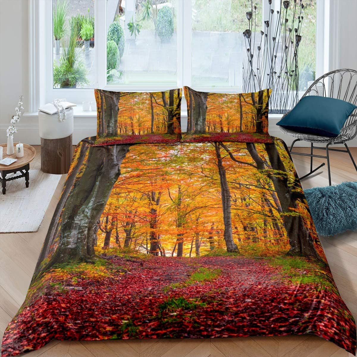Fall Comforter Cover Set for Teens Boys Man Seniors,Autumn