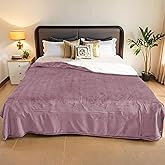 LaffyLo Electric Heated Blanket Queen Size - 84"x90", Soft Flannel Heating Blanket, 10 Heating Levels, 1-12 H Auto Shut Off, Dual Controllers, Breathable Warm and Washable for Bed, Purple