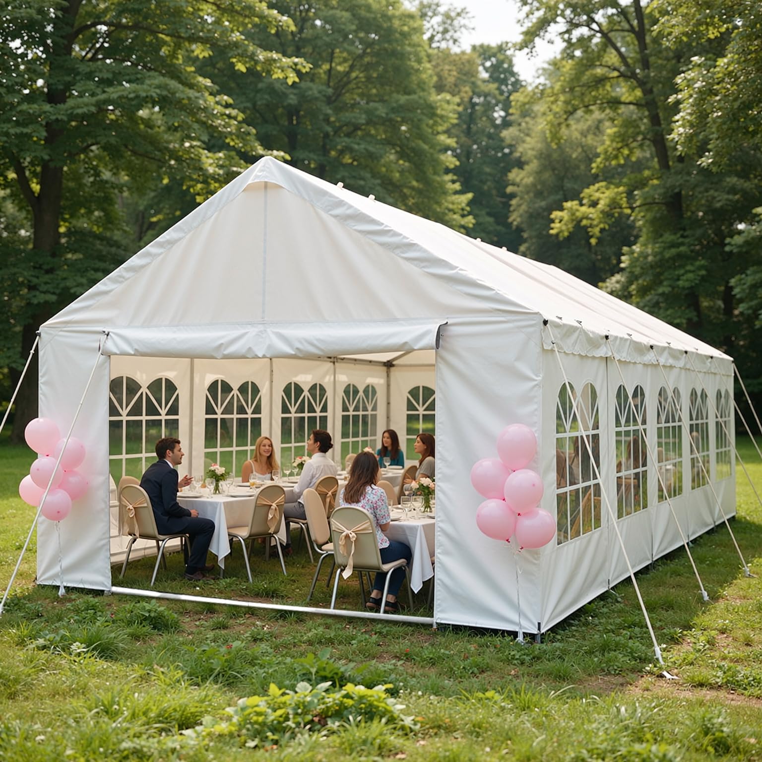 View 1 of **PARTIAL SET/BOX 3 OF 3 ONLY***OPTO 16x32 FT Party Tent,Outdoor Tents for Parties,Carport Car Canopy with 3 Storage Bags & Removable Sidewalls,Gazebo w/ 4 Ground Tubes,Commercial Tents for Wedding BBQ,White