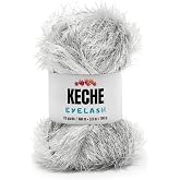 Eyelash Fun Fur Yarn - Premium Soft Crochet Yarn DIY Hand Knitting 100% Polyester 175 Yds 3.53 Oz - Black White
