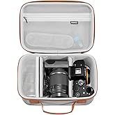 RAIACE Hard Case Compatible with Sony Alpha 7 II III IV/7R V Camera, for Nikon, for Canon, for Pentax and More. Large Capacity With Mesh Pocket for Lens, Charger, Cables, Cards and Accessories.-Gray
