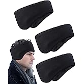 JenPen 3 Pcs Double-layer Ear Muffs for Winter Ear Warmers Headband for Men Women Knit Fuzzy Lined for Adult Running Cycling Ski