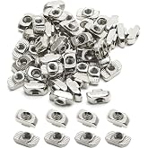 Rierdge Sliding T Nuts, M8 Thread, 10mm T-Slot, 50 Pcs | 4040 Series, Hammer Head Design, Metric Thread, Aluminum Extrusion Profile