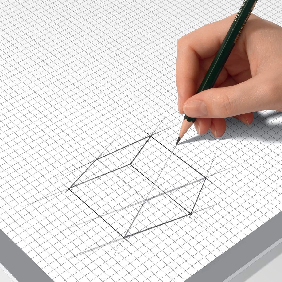 sigel HO260 Paper Desk Pad, Squared, A2 (59.5 x 41 cm), 80 GSM, White/Grey, 30 Sheets - Image 3