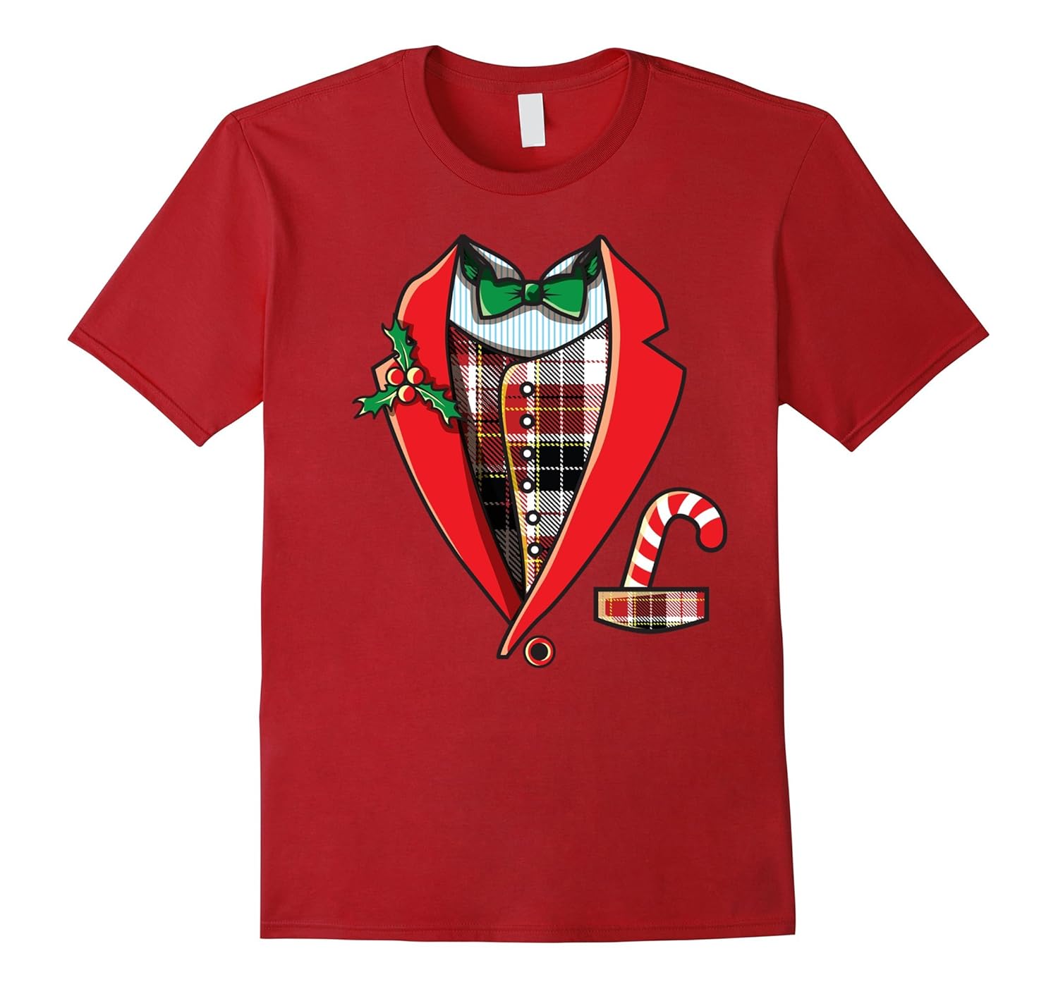 Christmas Tuxedo Shirt Funny Family Pajama Party Gift Tee-ANZ