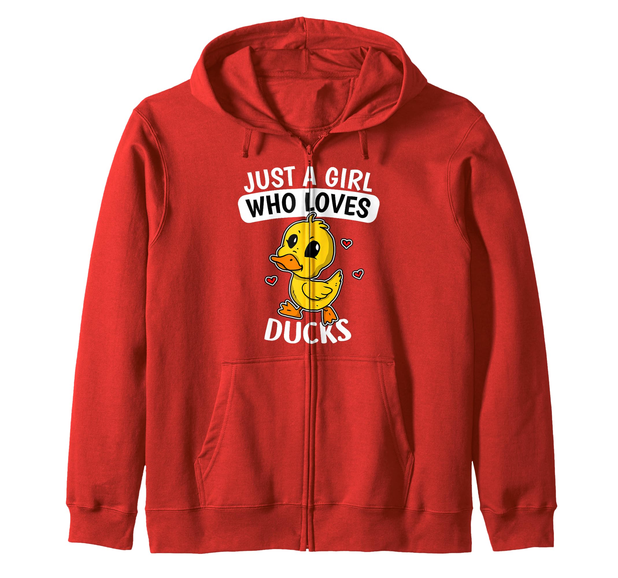Just A Girl Who Loves Ducks Cute Duck Costume Zip Hoodie