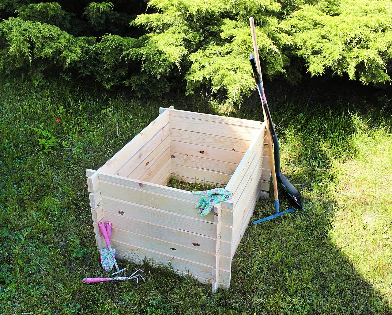 Compostador De Madera Pino Construcción Robusta Dimensiones ...