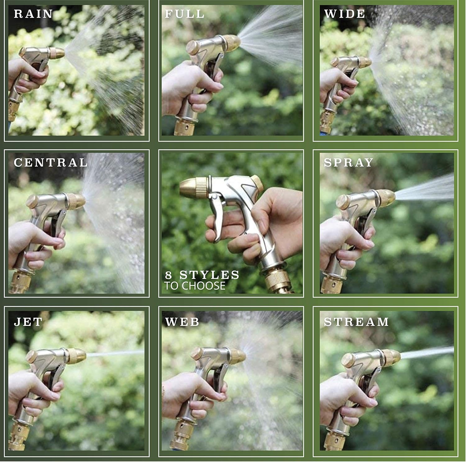 Chalupa Hose Spray Nozzle, High Pressure and Lightweight Garden Hose Nozzle with Finger Assist Lock for Easy Watering and 8 Spray Patterns. Perfect for car Washing, Watering Vegetables and Lawn : Garden & Outdoor