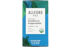ALLEGRO COFFEE Allegro Tea, Organic Northwest Peppermint Tea Bags, 20 ct