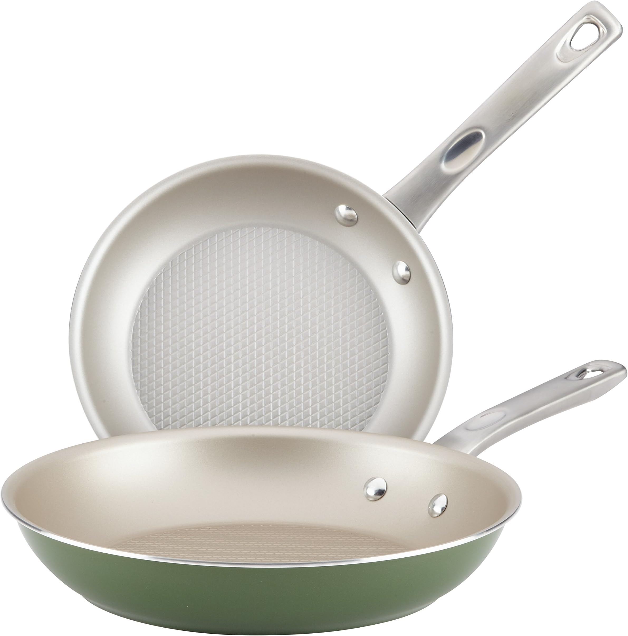 Ayesha Curry Home Collection Nonstick Frying Pan Set / Fry Pan Set / Skillet Set - 9.25 Inch and 11.5 Inch, Green