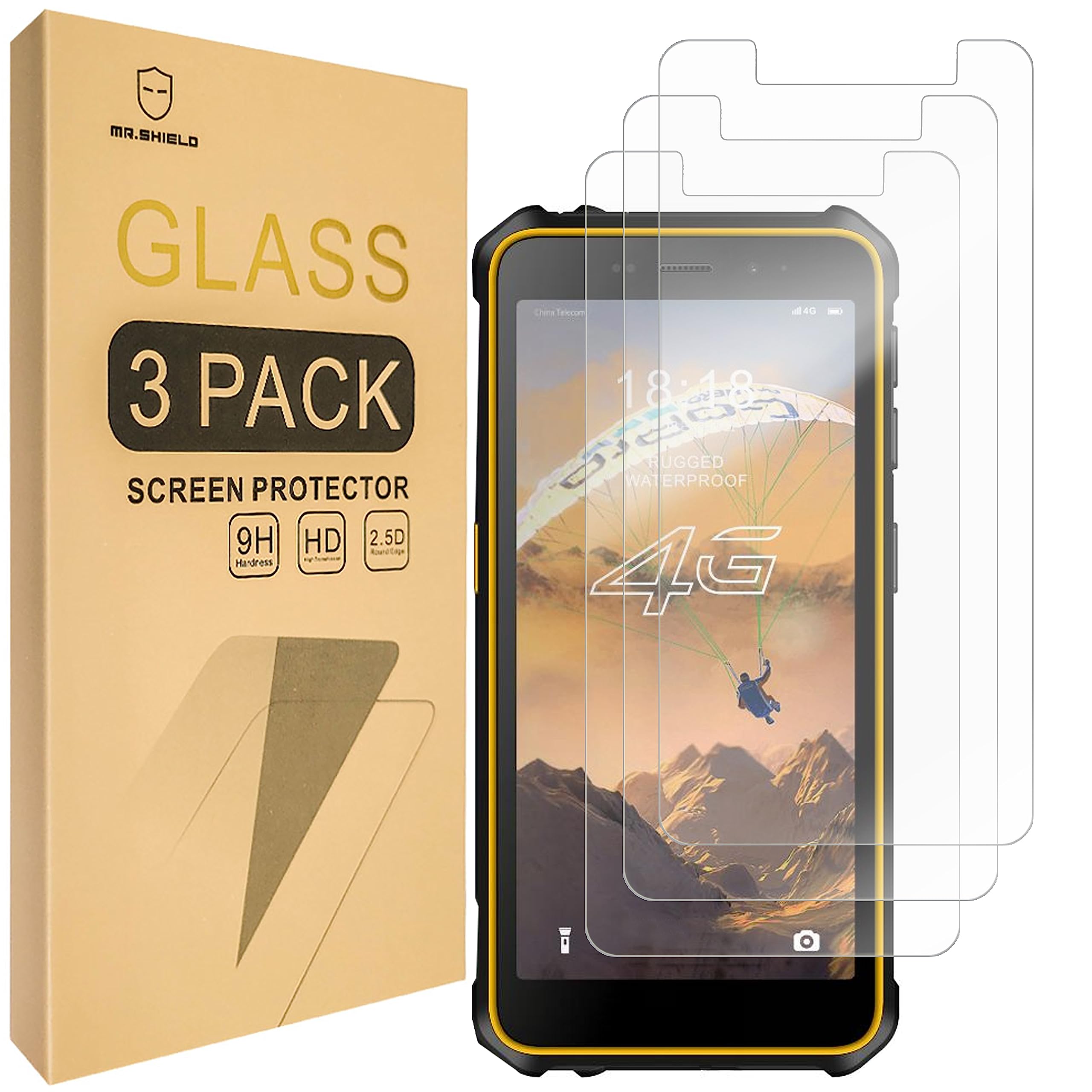 Mr.Shield [3-Pack] Screen Protector For Ulefone Armor X12 / Ulefone Armor X12 Pro [Tempered Glass] [9H Hardness] Screen Protector