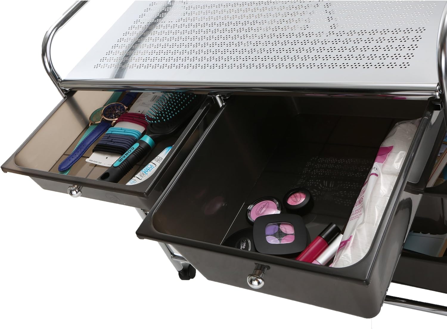 Mind Reader Storage Drawer Rolling Utility Cart, 9 Drawer Organizer, Black: Kitchen & Dining