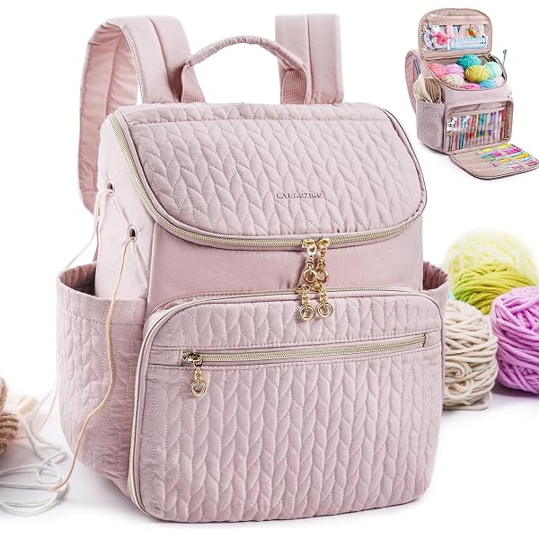 Amazon.com: MYBAGZING Knitting Bag Backpack, Large Crochet  display picture 2