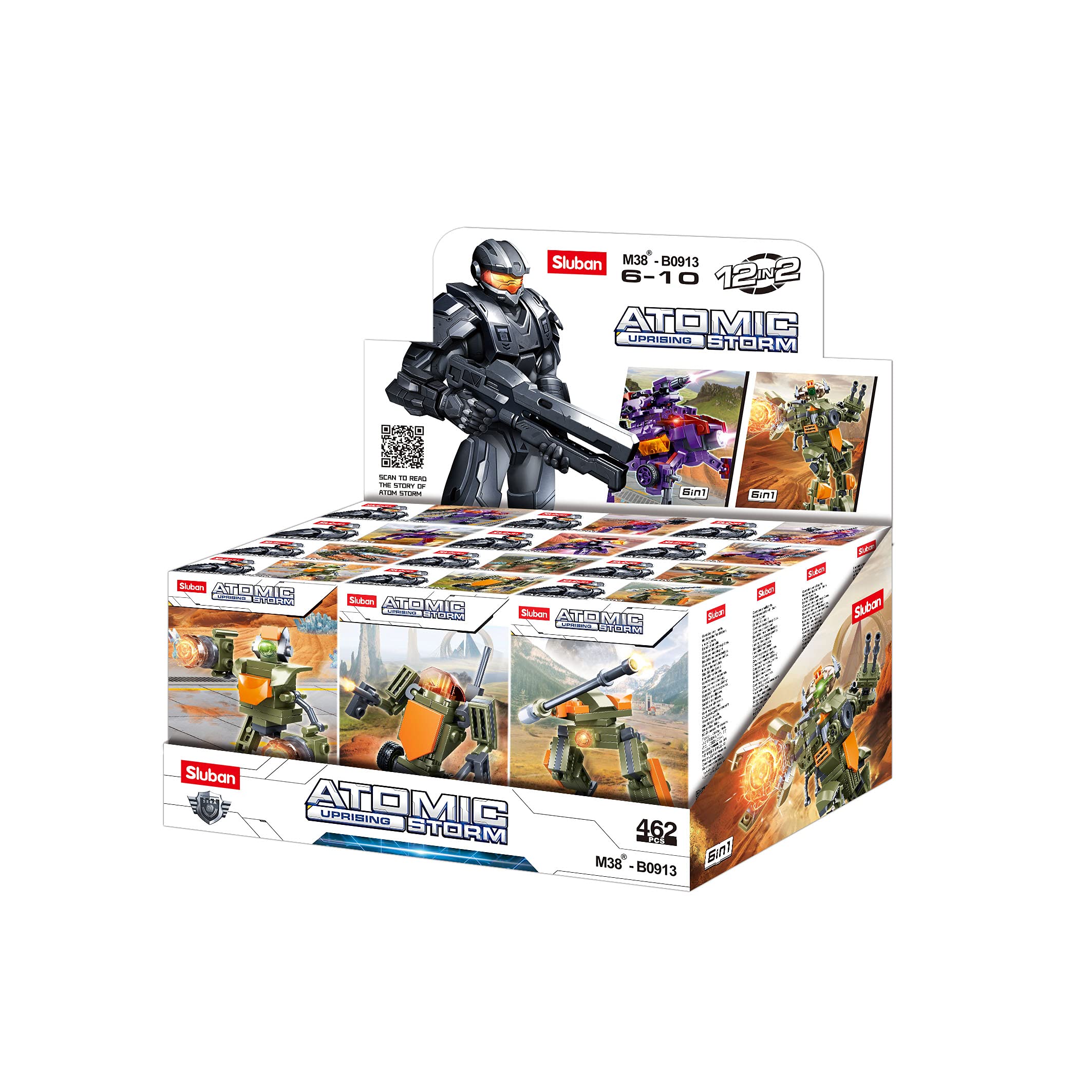 Sluban - Atomic Storm (Uprising) Display Box Containing 12 Items, M38-B0913, Multicoloured