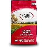 NutriSource Dry Dog Food for Large Breeds, Beef and Rice, 26LB